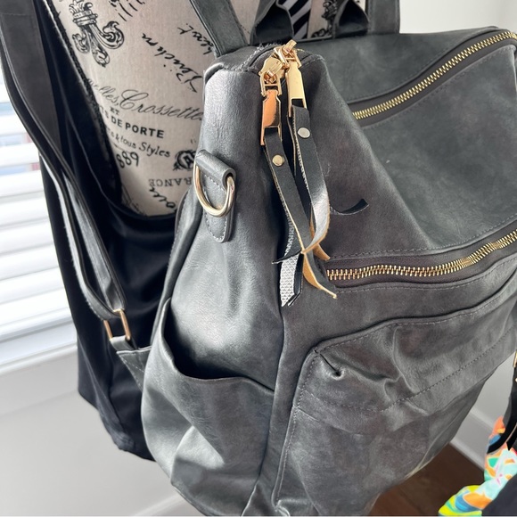 Modem + Chic Dark gray backpack with removable multicolored strap - Picture 14 of 14